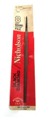 Vintage NICHOLSON Black Diamond 8" Round Bastard File NOS No. 21853 Made in USA