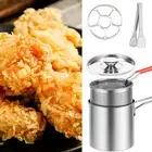 Deep Fryer with Strainer Basket and Handle Stainless Steel Fry Pot Food✍