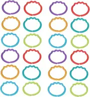 Beatifufu 24pcs Finger Connecting Ring Stroller Rings Hanging Stroller Ring Ring Sensory Rattles Toys Baby Car Rings Calming Toys Newborn Toys Connecting Ring Toddler Plastic