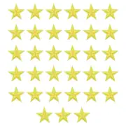 33 Pcs 5Star Patches Iron on Patches Yellow Sew Embroidered 1.1IN