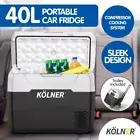 Kolner 40L Mini Portable Fridge Freezer Cooler 12/24/240V Camping Trolley Black