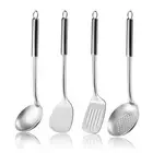 4-Piece Spatula Set Include Slotted Spoon, Wok Spatula and Slotted Spatula D1X1