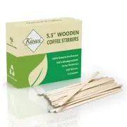 Premium Wooden Coffee Stirrers, 5.5 Inches Stir Stick, Box of 500