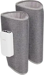 Homedics Calf Massager, Ultra-Quiet Leg Massage Sleeve with Soothing Heat, Cordless with USB Charging, 2 Massaging Sleeves