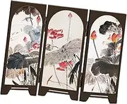 Fenteer Mini Folding Screen Partition Collectible Divider Feng Shui Ornament for Cabinet Countertop Living Room Dining Room Bedroom, Style D