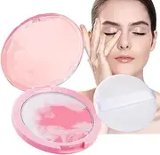Pressed Powder Compact - Natural Matte Foundation Powder,Long-Lasting Face Blushes for Travel Mature Skin Everyday Friends Family Wife