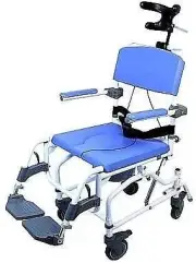 Tilt Shower Commode Bath Toilet Transport Chair with 5" casters 20" Wide Seat...