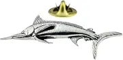 Marlin Pin Badge, Pewter, 5cm, Metal