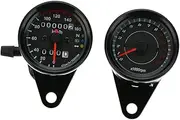 12V Motorcycle 13000 RPM Tachometer Km/h Speedometer Dual Odometer Gauge with LED Backlight Signal Lights
