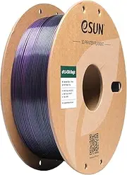 eSUN Silk Dual-Color PLA Filament 1.75mm, Co-Extrusion Silk Magic PLA 3D Printing Filament, Gradient Changing 1KG Spool (2.2 LBS) for 3D Printers, Silk Black Purple