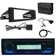 JVC Marine Bluetooth USB/AUX Radio, Harley Davidson Wiring Kit, Dash Kit,Antenna