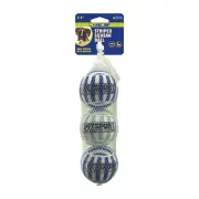 PS70325 PETSPORT Blue Striped Squeak Ball 2.5 3pk