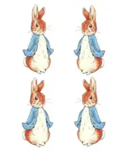 Temporary Tattoo - Set of 4 Peter Rabbit (approx. 1.5" each)