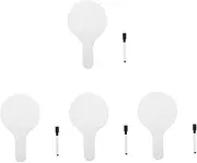 STOBOK 4 Sets Double-sided Boys and Girls Dry Erase Board Student Answer Paddle Whiteboard School Supplies Wooden Handle Writing Paddle