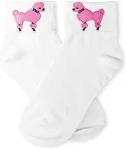 [Hip Hop 50's Shop] Girls Bobby Socks W/Poodle Applique for Children and Toddlers