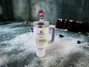 STANLEY 40 OZ QUENCHER TUMBLER WATERCOLOR DUSK WITH A BLUES CLUES STRAW COVER!