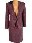 NWT ST. JOHN Knits Sparkle Basketweave Jacket Blazer Skirt Suit sz 10 $2390
