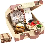 Jaiccha Ghasitaram Jute Box of Mix Dryfruits, Kaju Katli and Roli Chawal Wooden Thali|Diwali Gift,Holi,Rakhi,Valentine,Christmas,Birthday,Anniversary,Her,Him|