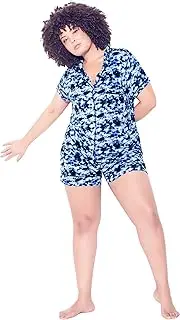 [Zim and Zoe] ZIM&ZOE PLUS SIZE TOP PIPING PRT IN BLUE TIE DYE