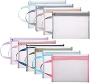 Gyorwst Zipper Pouch for Organization 10Pcs, Thickened Nylon Material, A4 Size 10 Colors Mesh Pouch