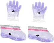 Ipetboom 2 Pairs Wax Therapy Gloves Close Friends Salon Manicure Glove Hand Moisturizer Gloves Wax Feet Cover Foot Spa Kit Hand Moisturizing Kit Wax Hand Cover Paraffin Wax Purple