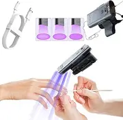 UV Glue Curing Light, 6W UV LED Lamp, Portable Wrist UV LED Lamp, Mini UV Glue Curing Lamp with 3 Levels Brightness Adjustment, Lash Lamp for Nails Eyelash Extension Nail Art UV Gel Nail