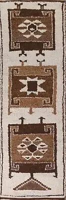 Soft Plush Wool Tribal Anatolian Turkish Handmade Hallway Runner Rug 3'x12'