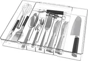 Cutlery Organizer,Expandable Organizer, Cutlery Tray,Drawer Organizer Set, Clear Organizer Tray,for Drawer, Storage Divider for Cosmetic, Bedroom, Office, Kitchen Gadgets