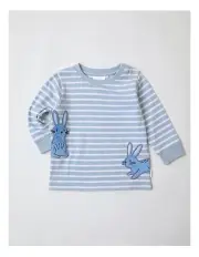 [Sprout] Rabbit Print T-Shirt in Navy