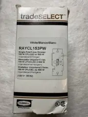 HUBBELL Trade Select Single Pole 3-way Dimmer 150 W CFL/led Or 600 W Raycl153pw