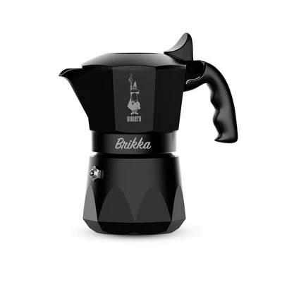 Limited Color BIALETTI Brikka Black 2 Cup Direct Fire Type Coffee Maker New F/S