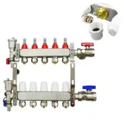 5 Branchs PEX Radiant Floor Heating Manifold Set Water Warming Pipe Separator