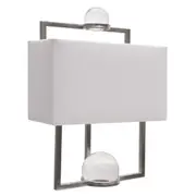 Harper Metal Glass Wall Lamp Cream Silver Desk Bedside Reading Light 31x36cm
