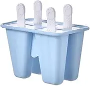 Silicone Ice Cream Mould Block /6 Cavity Frozen Molds ICY Pole Jelly Popsicle AU (Blue-4Grid)