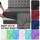 Luxury 2000TC Extra Deep Fitted Sheet Ultra Soft Queen/King Size Bed Sheet Cover