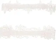 [ROMISBABA] 2pcs Bridal Lace Lace Veils for Brides Wear Bride Accessories Bridal Decorative Bride for Wedding Day Wedding Veil Bridal Shower Warmers Ankle Rings Bridal Shoes White