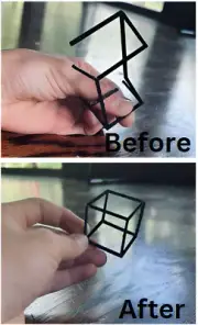 Magic Cube Illusion - 2D Lines Resolve into a Cube-Desk Art Necker Trick Penrose