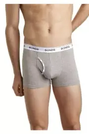 Authentic Bonds Mens Guyfront Trunks Underwear Shorts Briefs Grey/White