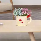 Cup Flower Pot Pen Holder Small Decorative Multipurpose Desktop Ornament