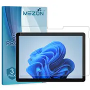[3 Pack] Microsoft Surface Go 4 (10.5") Ultra Clear Film Screen Protector by MEZON – Case and Surface Pen Friendly, Shock Absorption
