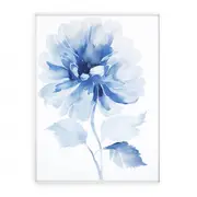 Watercolor Blue Flower Canvas Print