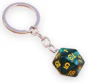 Dungeon and Dragons Green Dice Keyring Keychain Bag Pencil Case Charm Pendent Zi