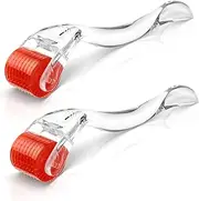 2 x Dermaroller, skinFUTURE - 192 Real Needles - Microneedling Roller for Home - Professional Needle Roller 0.5 mm for Face and Body - Firming and Modelling