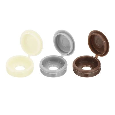210Pcs Screw Cover Caps, Snap Covers Folding Screw Cap, Yellow/Grey/Coffee