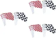 Kisangel 3sets Car Racing Flags Checkered Hand Flags with Stick for Parties Decorations for Celebrations 20pcs*3