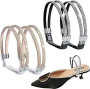 [MIVES] Bling Shoe Straps Detachable Shoe Lace for Heels, 2 Pair Rhinestone Elastic Shoe Ankle Straps Detachable High Heels Shoe Strap,Rhinestone High Heels Shoe Straps,Rhinestone Elastic Shoe Ankle Straps