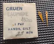 Gruen 460SS Watch Hands Gilt Dauphine 23mm Genuine Gruen Watch Repair Part