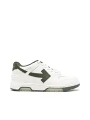 Off White Smooth Grain Laceup Sneakers