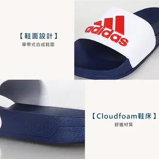 ADIDAS 男女運動拖鞋-海灘 戲水 游泳 沙灘 愛迪達 丈青白紅 (8.3折)