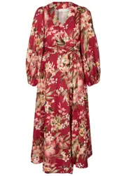 Zimmermann Lexi Floral-print Linen Maxi Wrap Dress - Red - 0 (UK 8 / S) 0 (UK 8 / S)